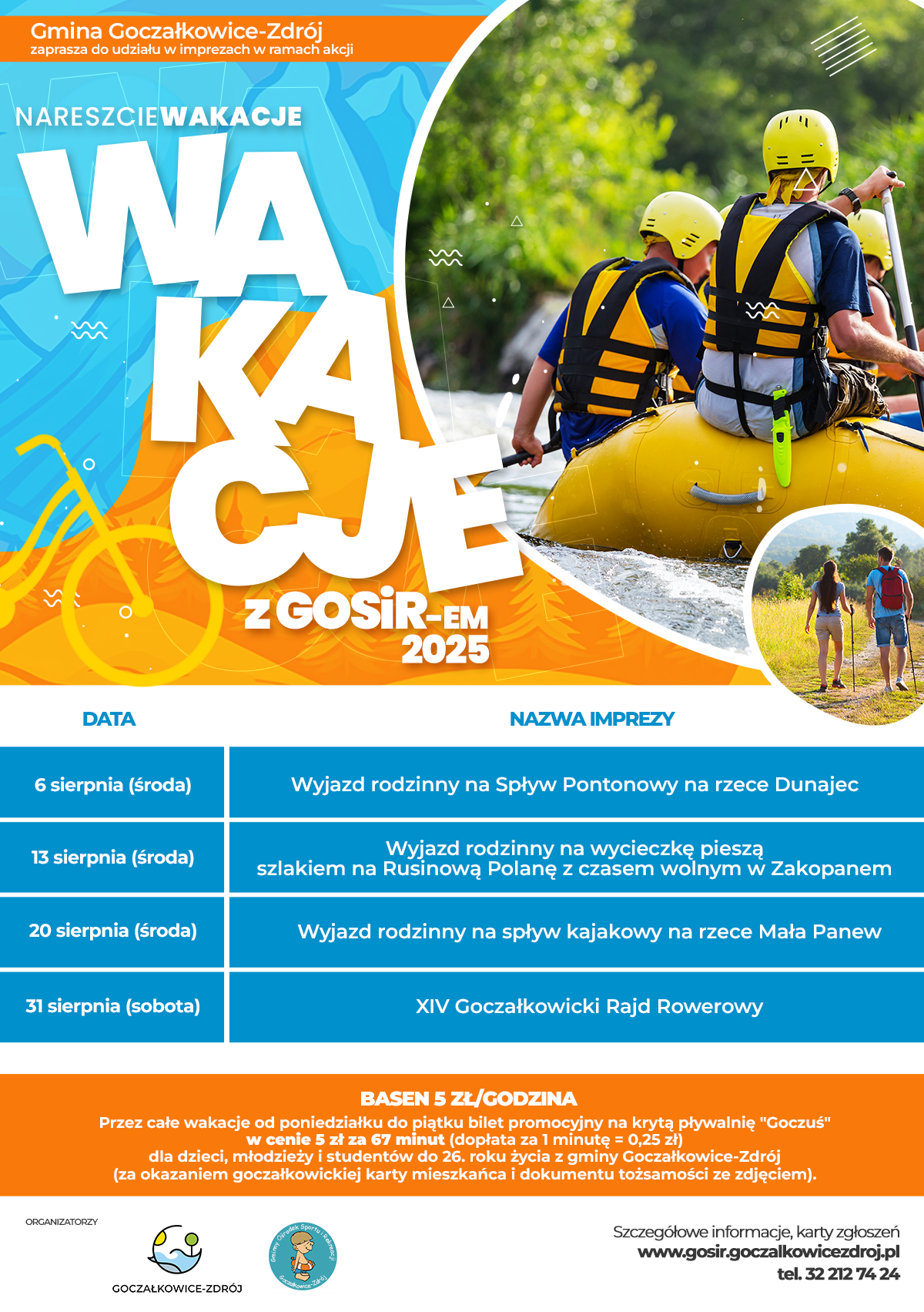 Plakat z informacjami o wydarzeniach