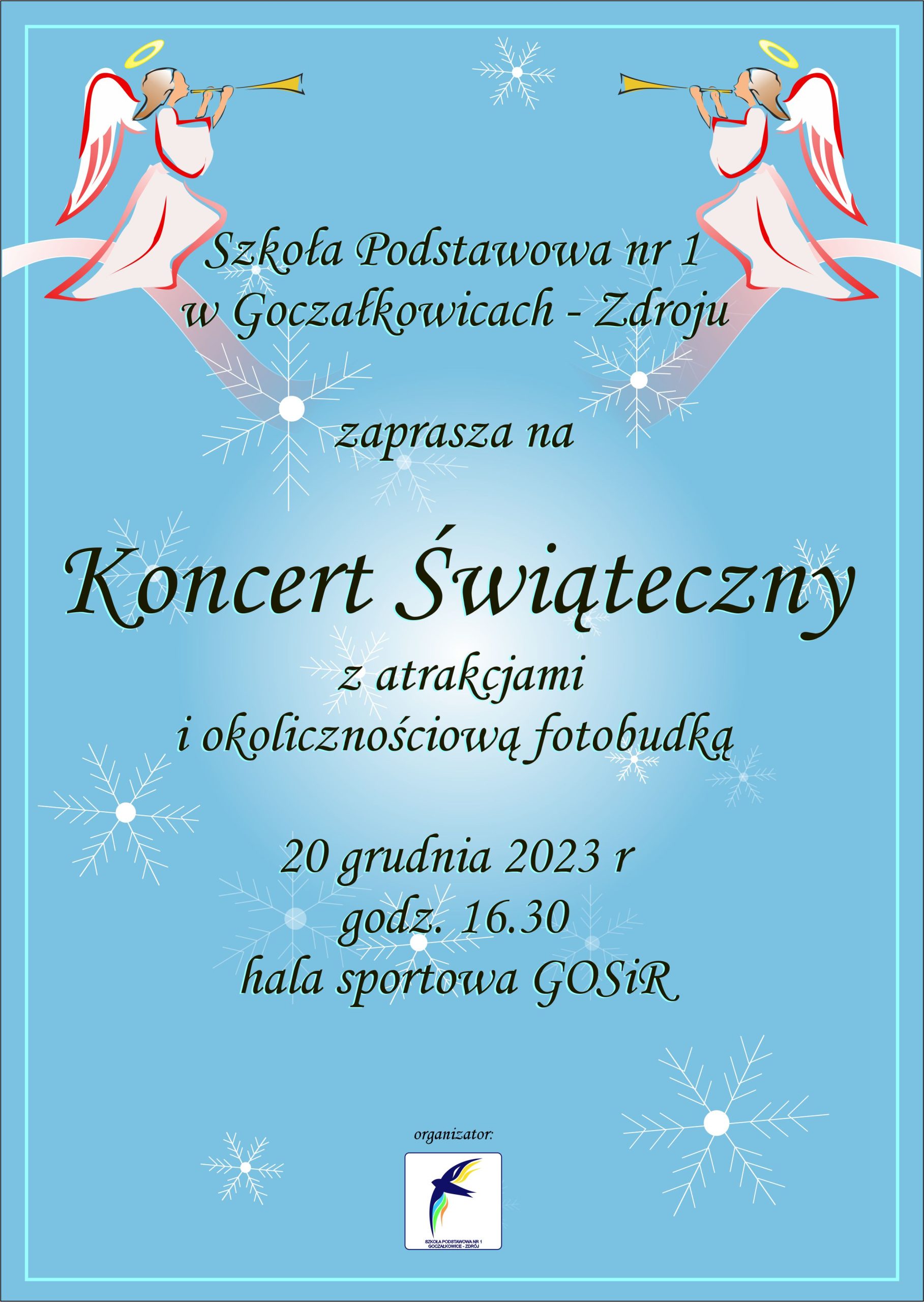 Plakat z informacjami o koncercie