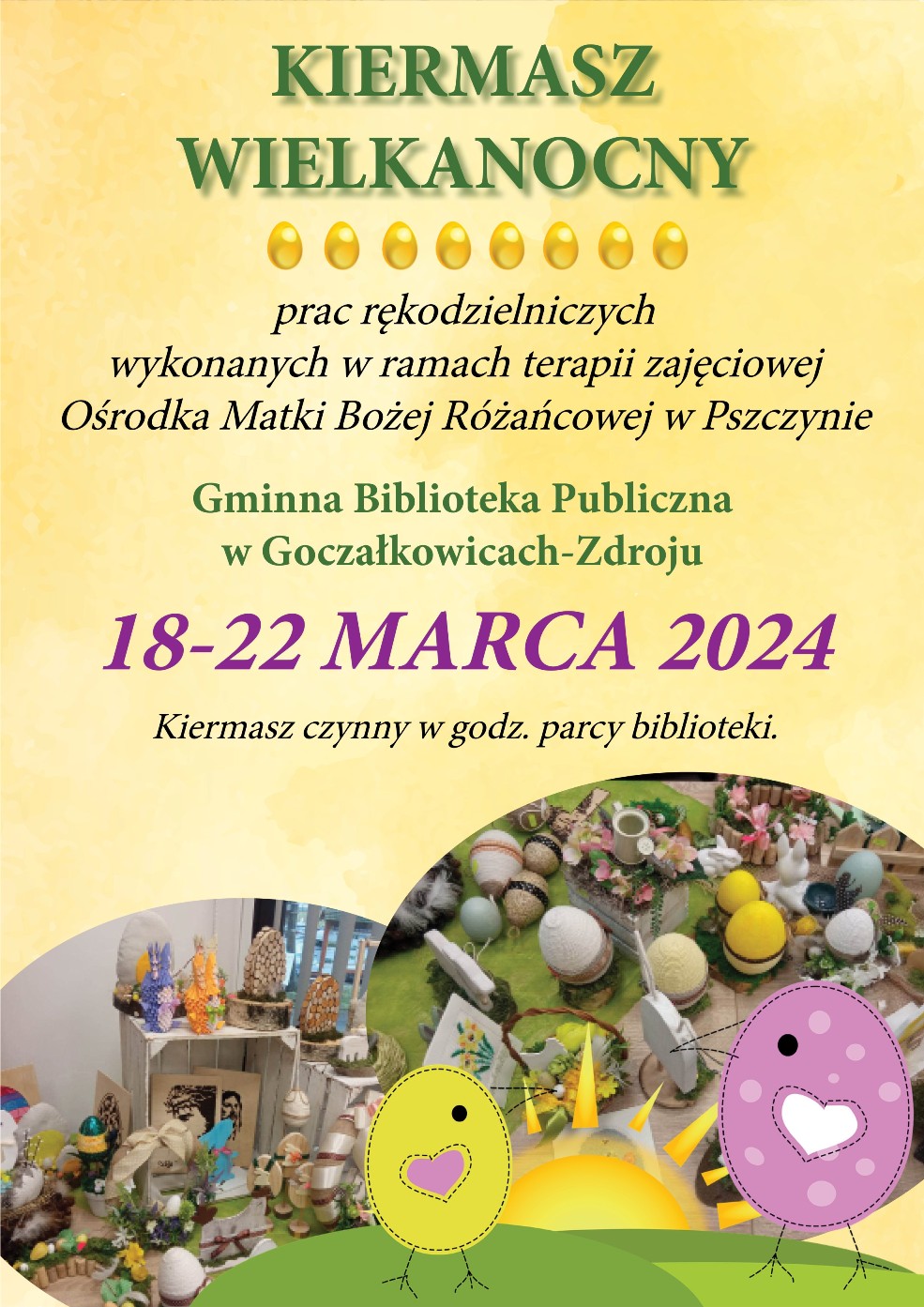 Plakat z informacjami o kiermaszu