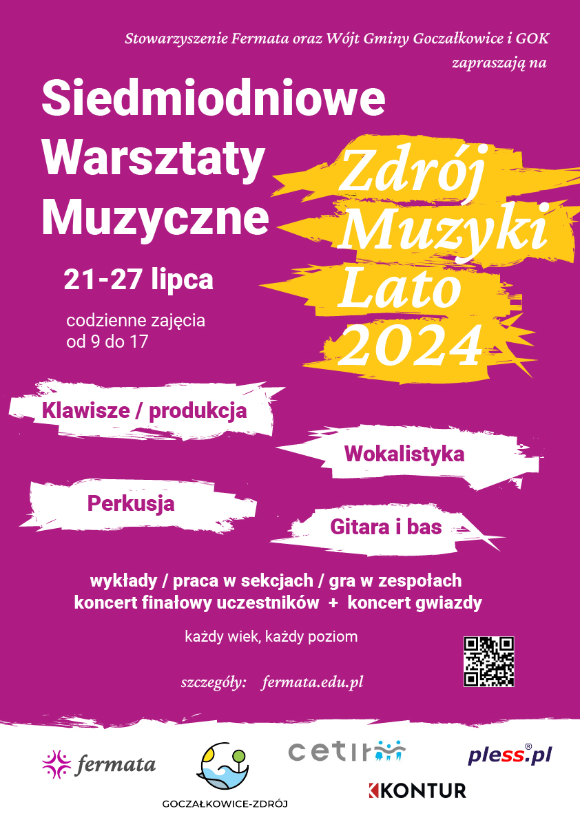 Plakat z informacjami o warsztatach