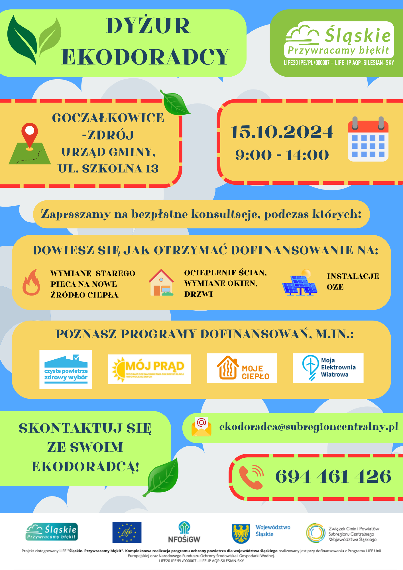 Plakat z informacjami o wydarzeniu